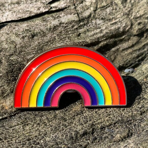 Rainbow Flag LGBTQ+ Lapel Pin - Picture 3 of 4